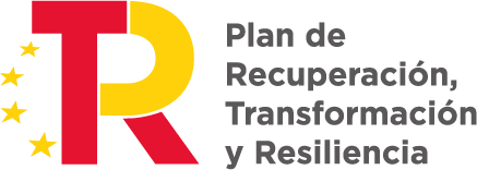 Logo del Plan de Recuperación, Transformación y Resiliencia de España, que incluye los colores de la bandera española y estrellas de la UE.